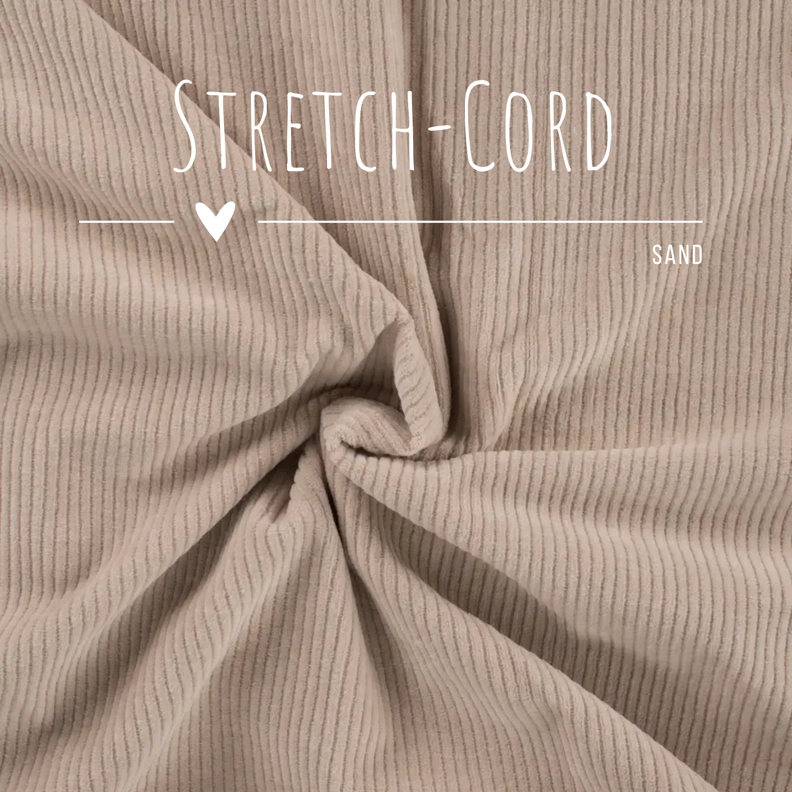 Stretch Cord-Jersey Sand - 78% Baumwolle 17% Poyester 5% Elastan