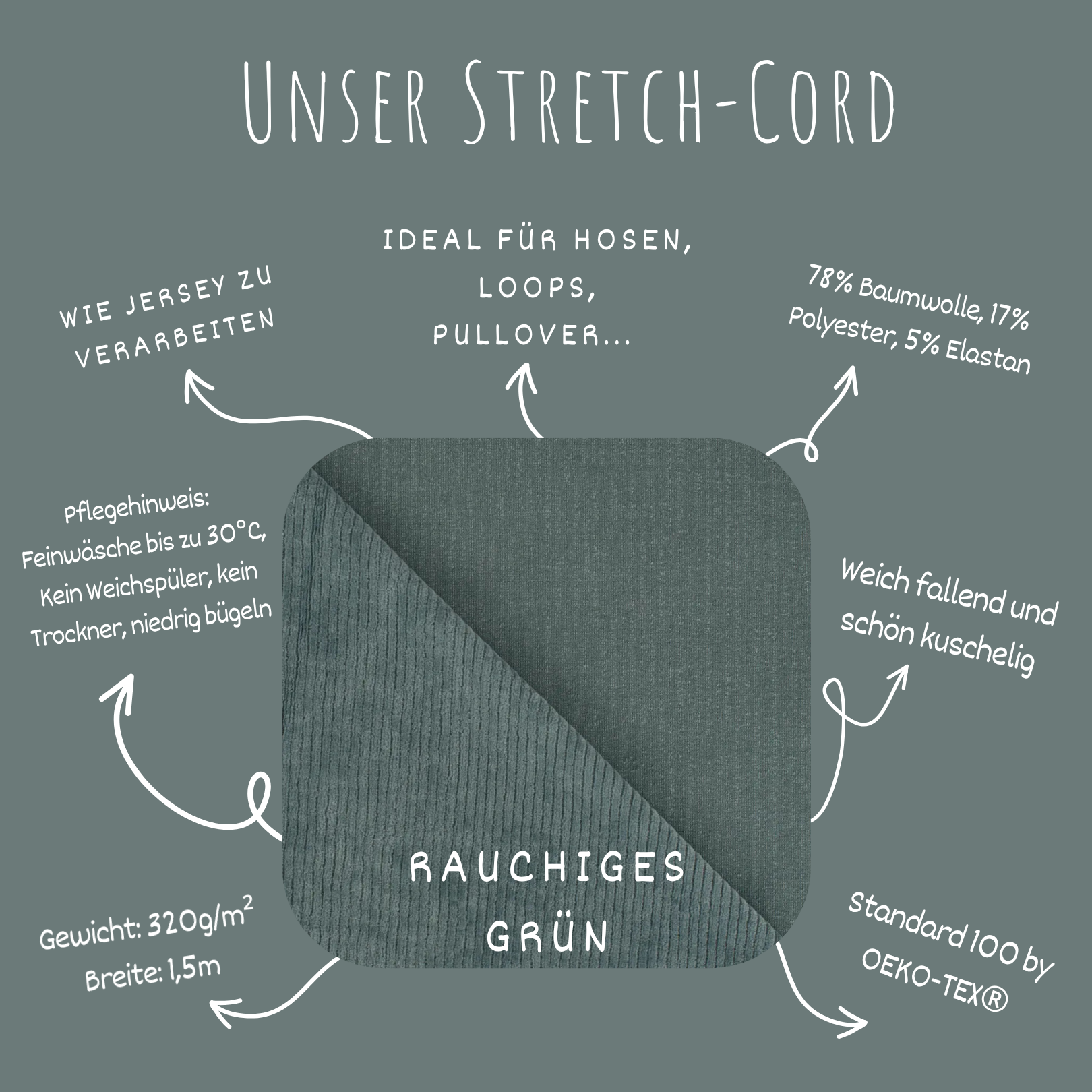 Stretch Cord-Jersey Sea Green