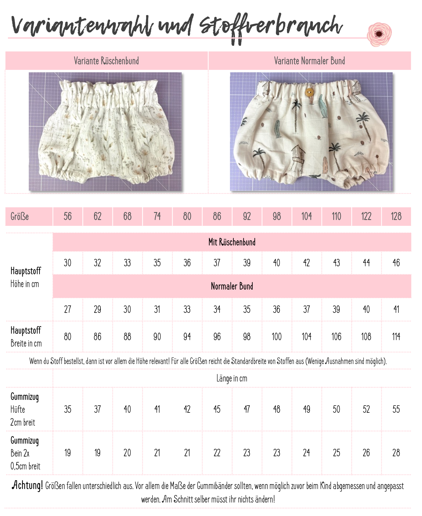 Bloomers - Nähbox - DIY - Musselin Uni nach Wahl
