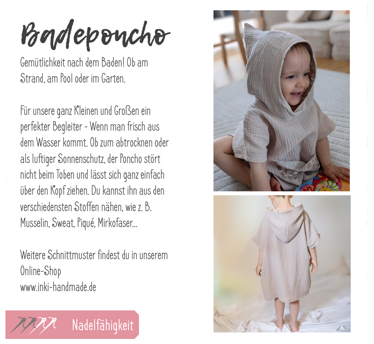 BADEPONCHO - Digitales Schnittmuster und Anleitung