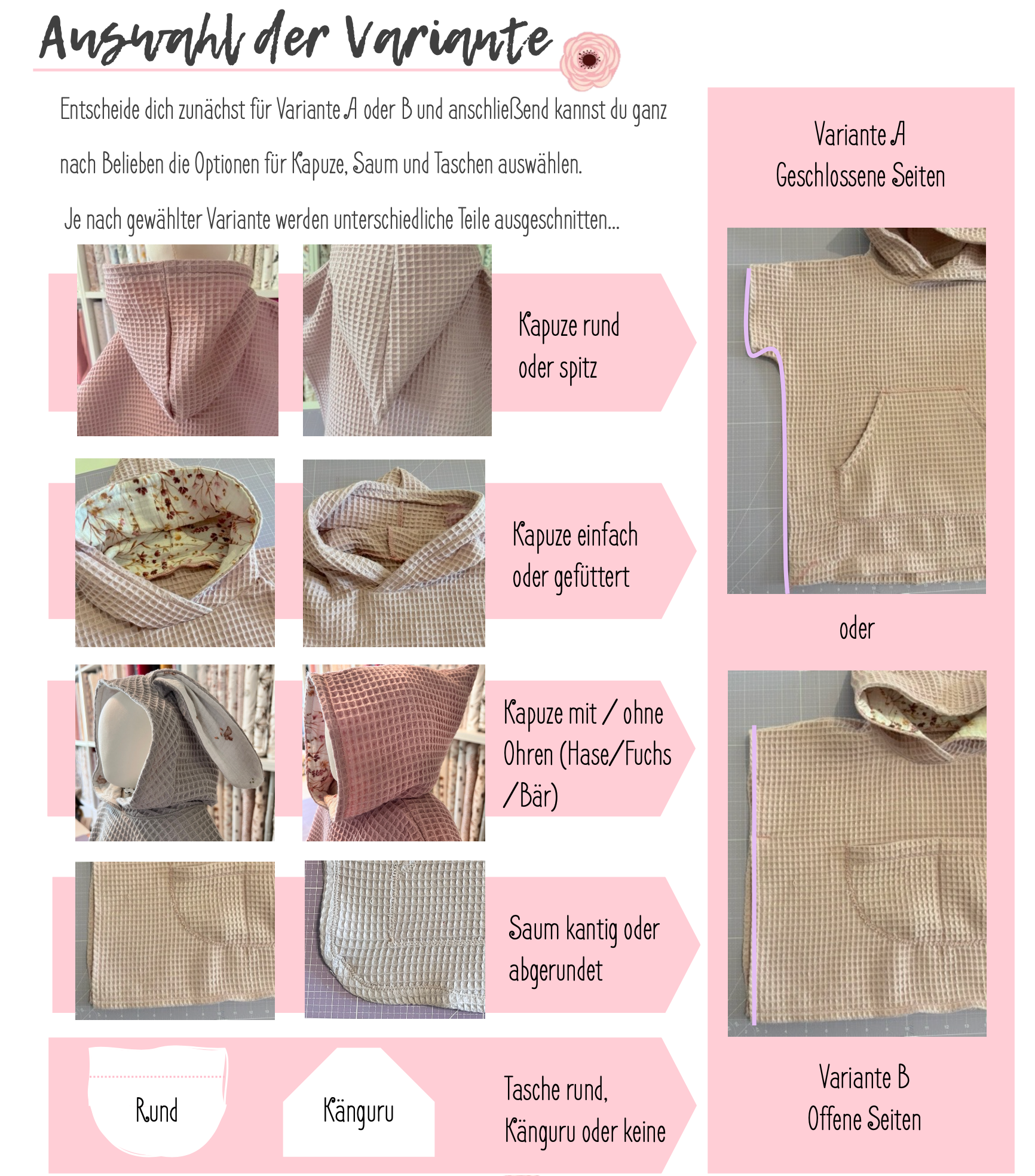 Badeponcho - Nähbox - DIY - Stretch Frottee & Kapuze gefüttert