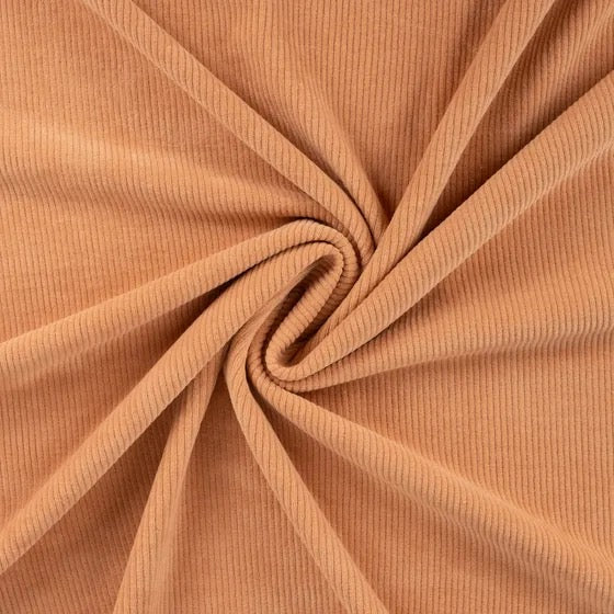 Stretch Cord-Jersey Camel - 78% Baumwolle 17% Poyester 5% Elastan