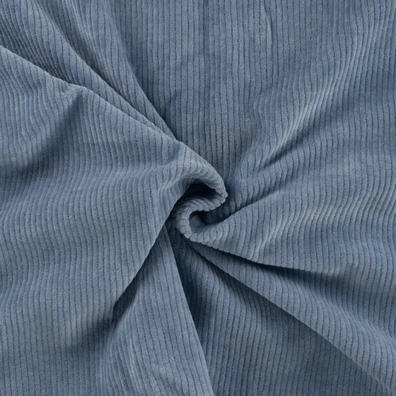Stretch Cord-Jersey Dusty Blue - 78% Baumwolle 17% Poyester 5% Elastan