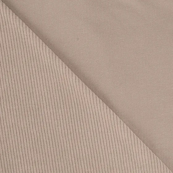 Stretch Cord-Jersey Sand - 78% Baumwolle 17% Poyester 5% Elastan