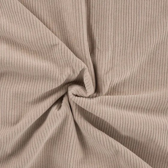 Stretch Cord-Jersey Sand - 78% Baumwolle 17% Poyester 5% Elastan