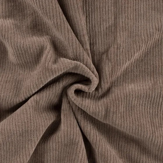 Stretch Cord-Jersey Taupe - 78% Baumwolle 17% Poyester 5% Elastan