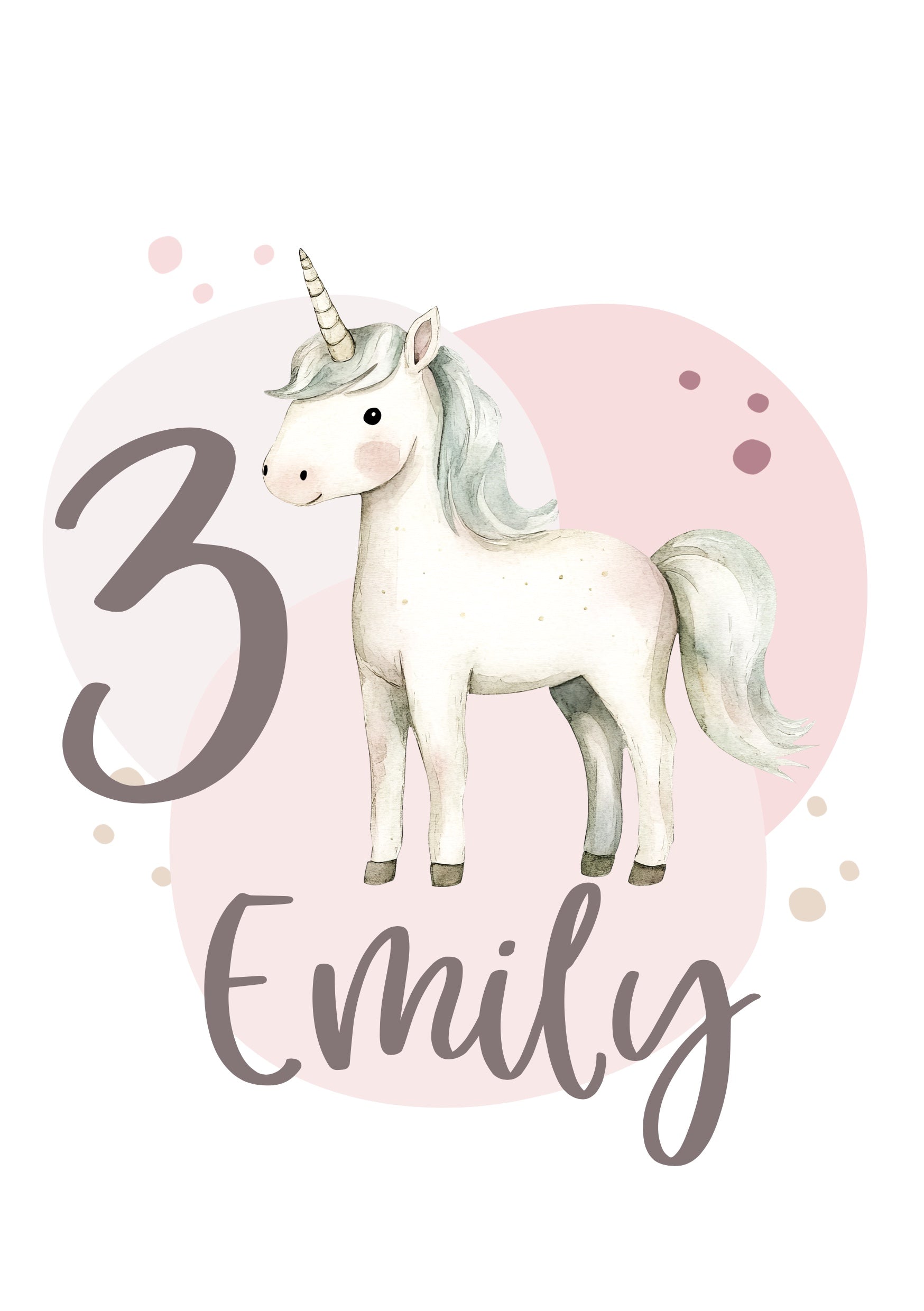 Bügelbild "Einhorn" - Name und Jahreszahl nach deinen Wünschen