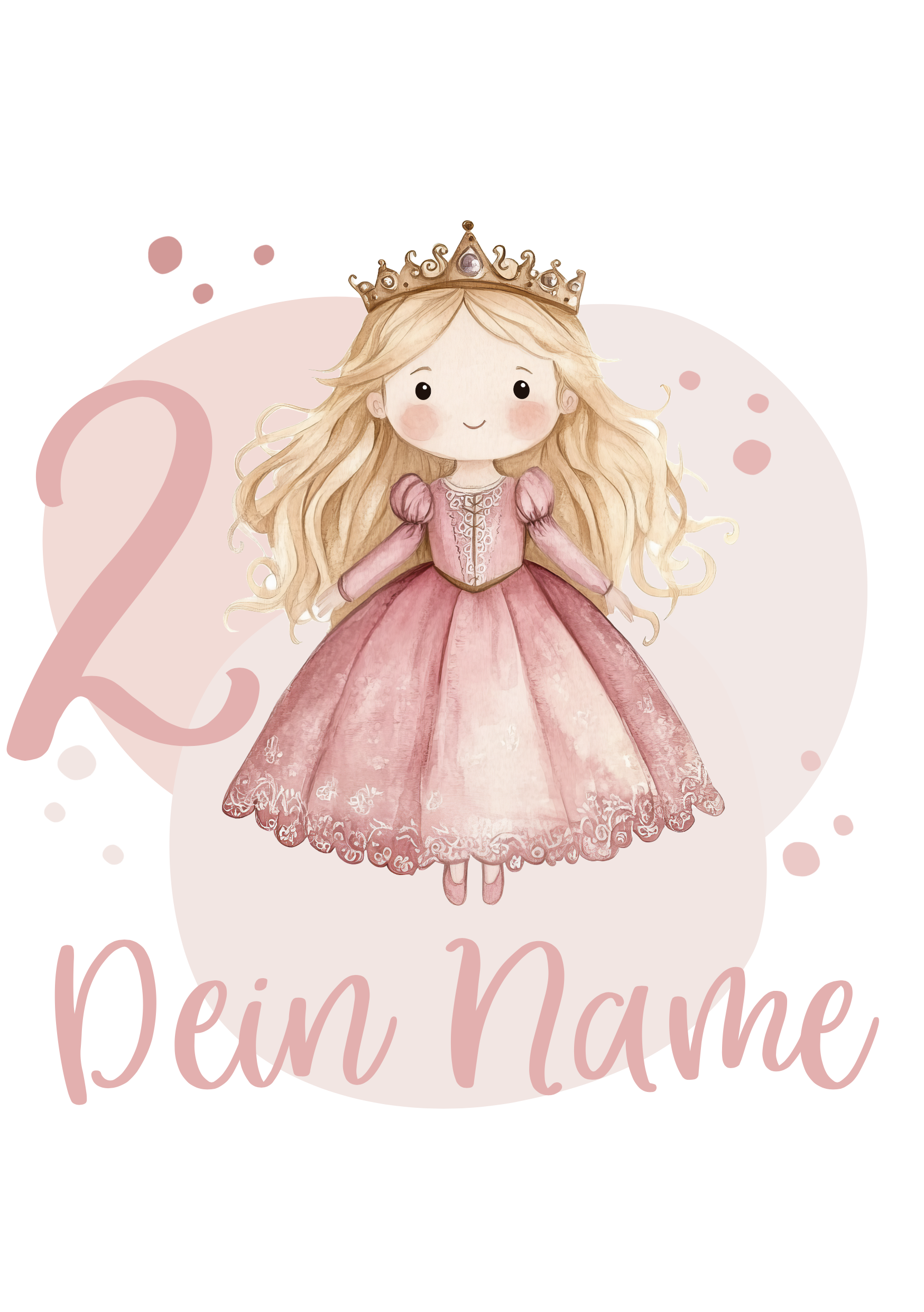 Bügelbild "Prinzessin" - Name und Jahreszahl nach deinen Wünschen