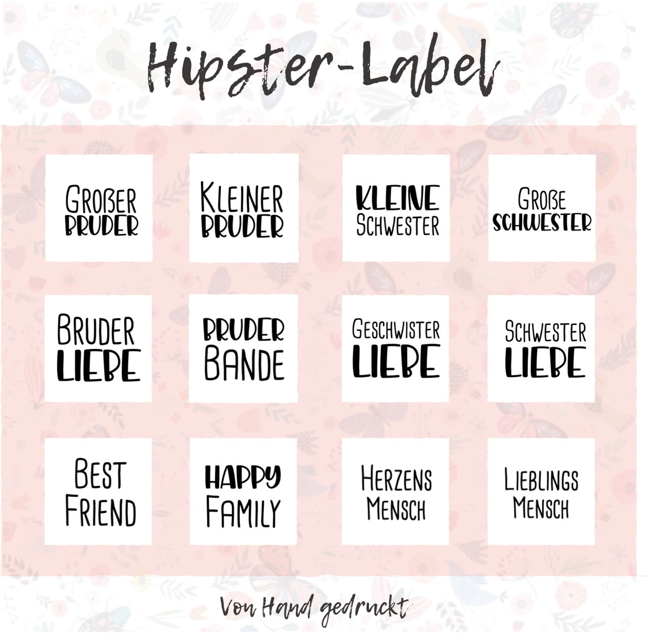 Familie und Freunde Edition - 100% Recyceltes Polyester Weiß - Label