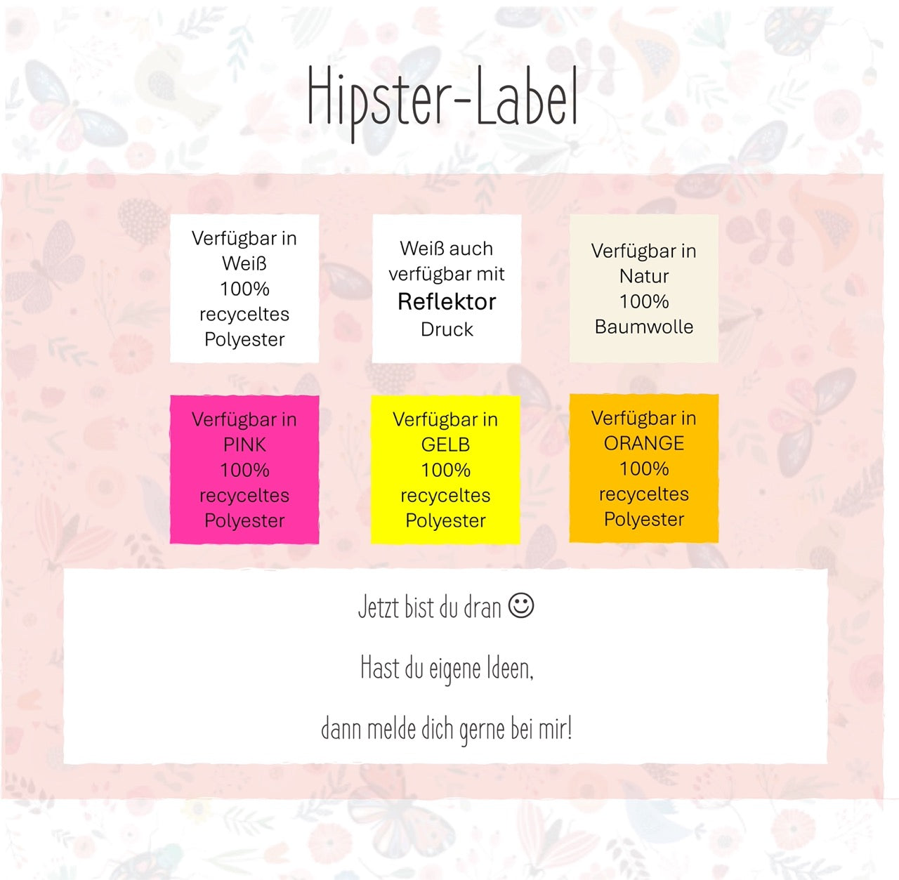 Emotionen - 100% Baumwolle Creme - Label