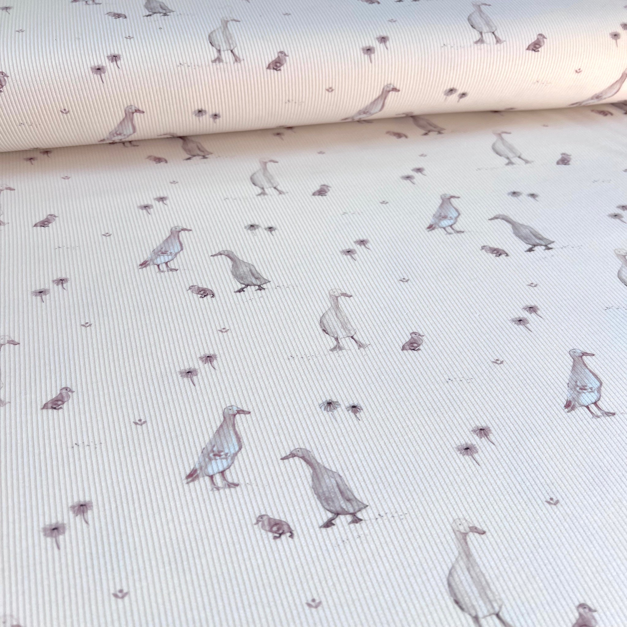 Little Goose - Premium Baby Rib Jersey - Gänse Print