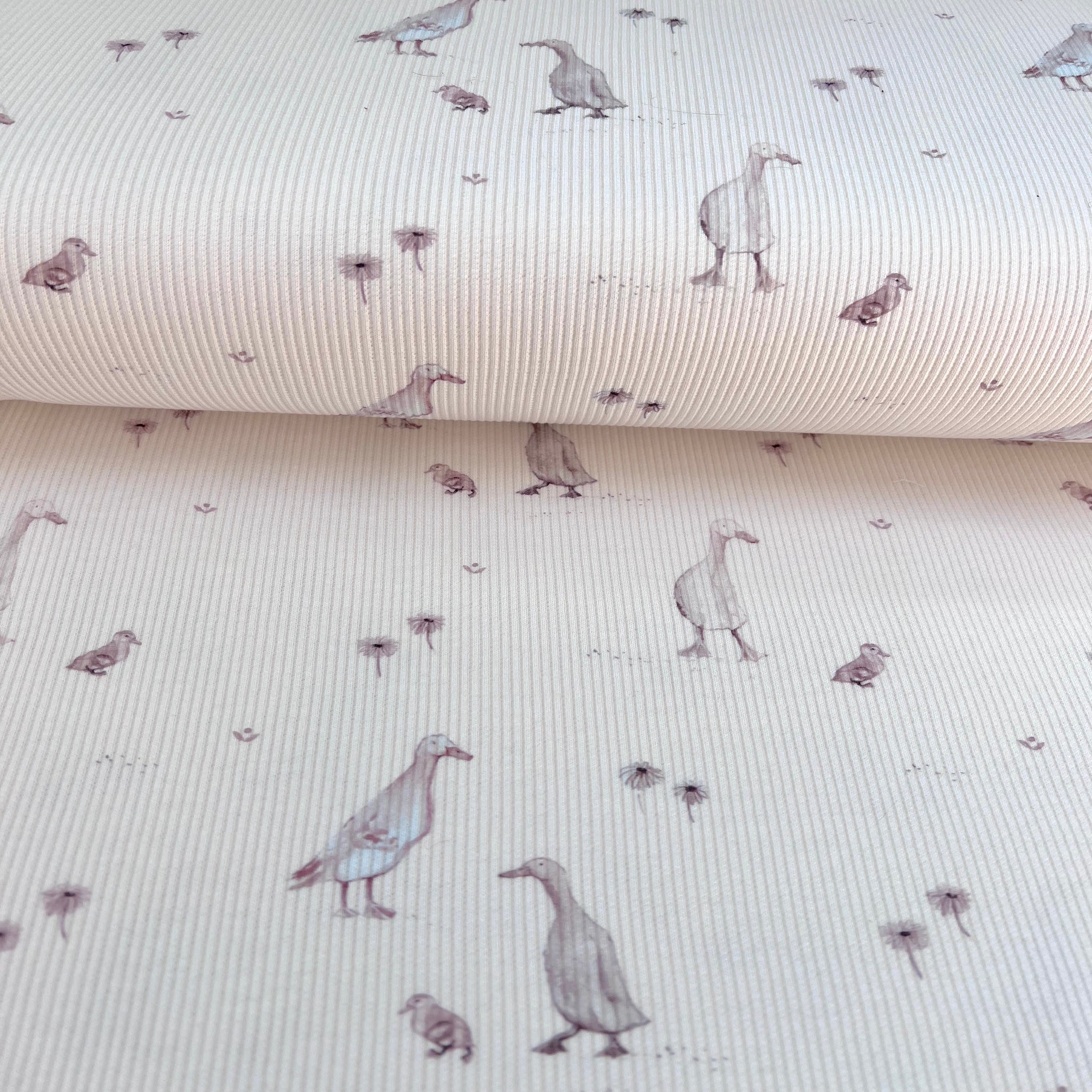Little Goose - Premium Baby Rib Jersey - Gänse Print