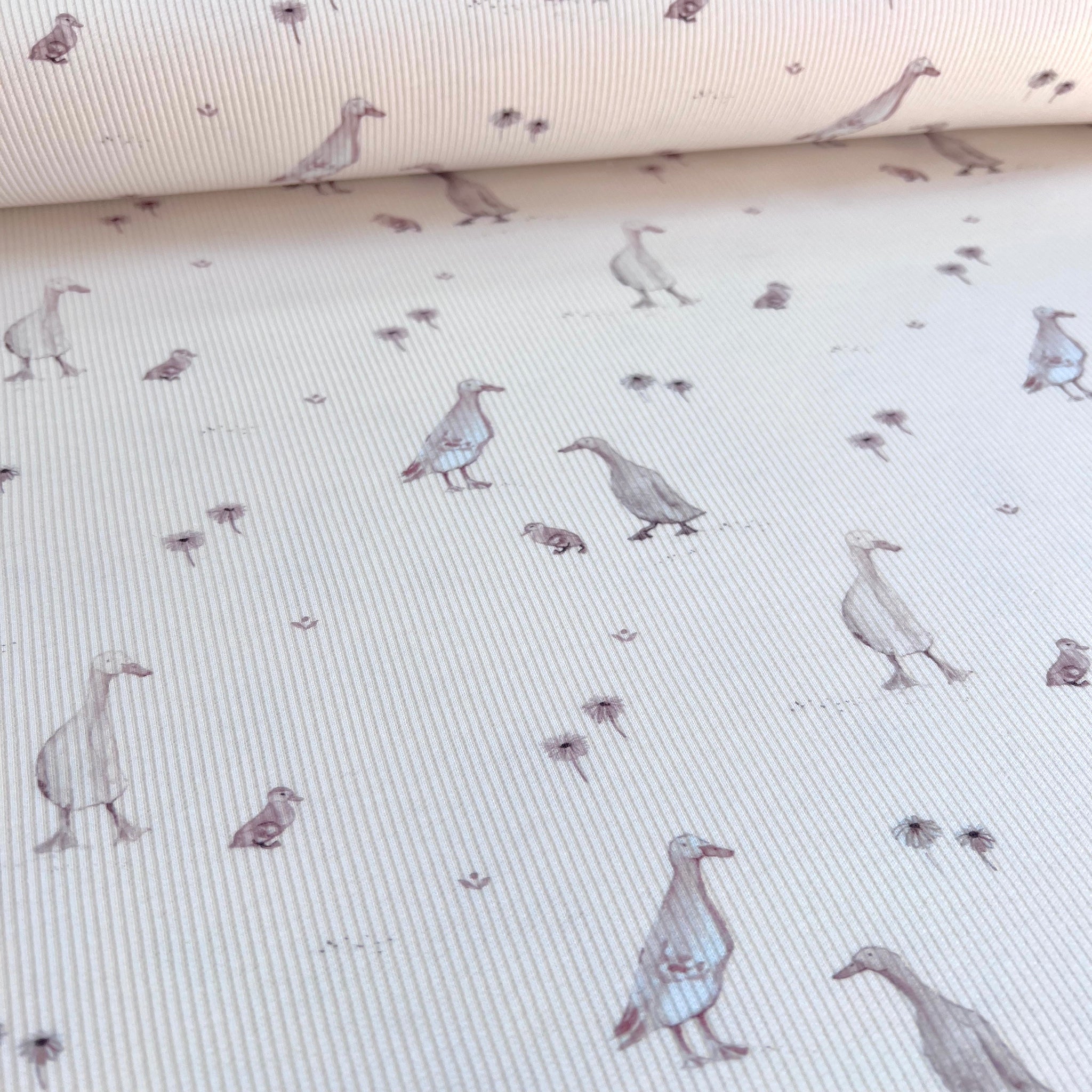 Little Goose - Premium Baby Rib Jersey - Gänse Print
