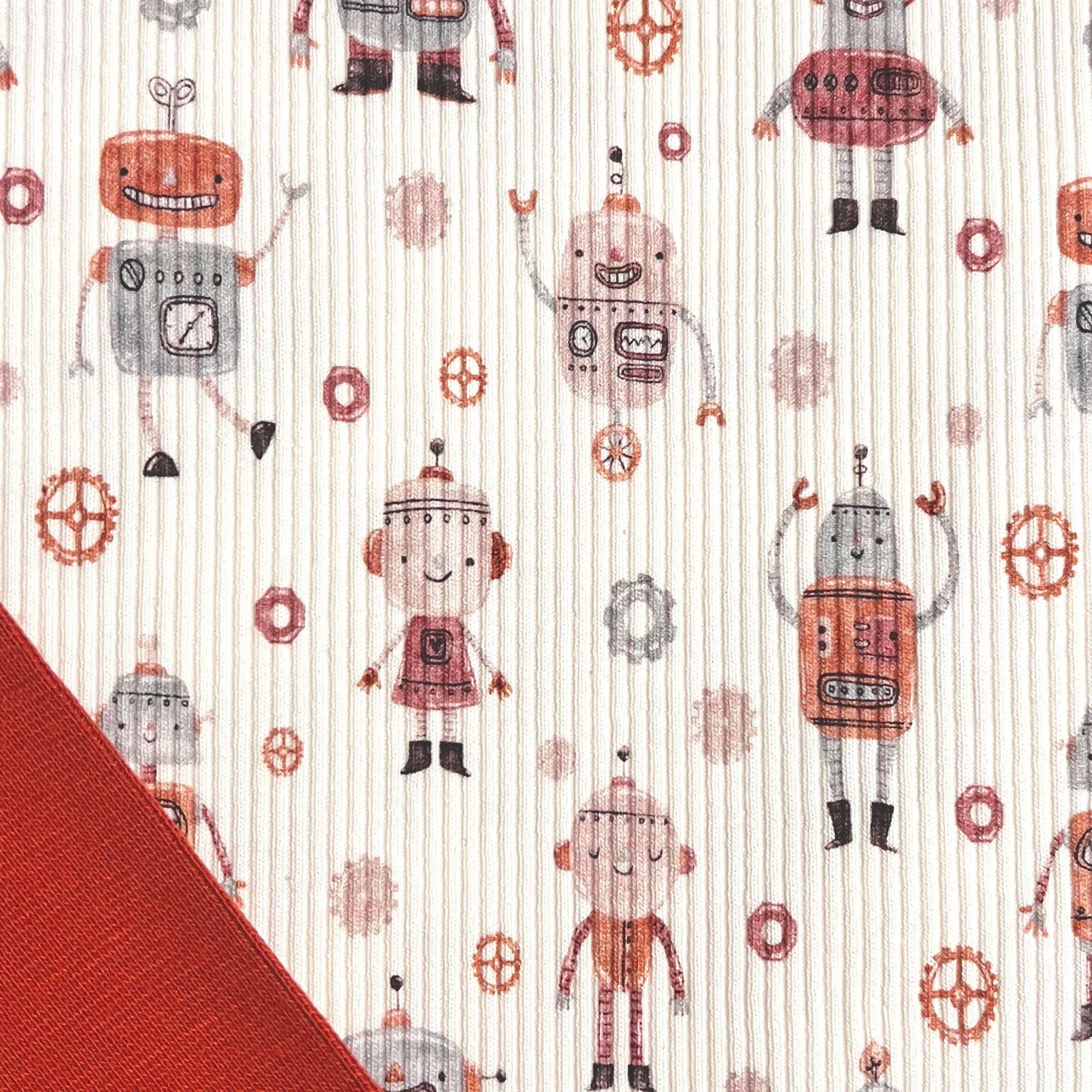 Roboter - Baby Rib Jersey - 95% Cotton 5% Elastan