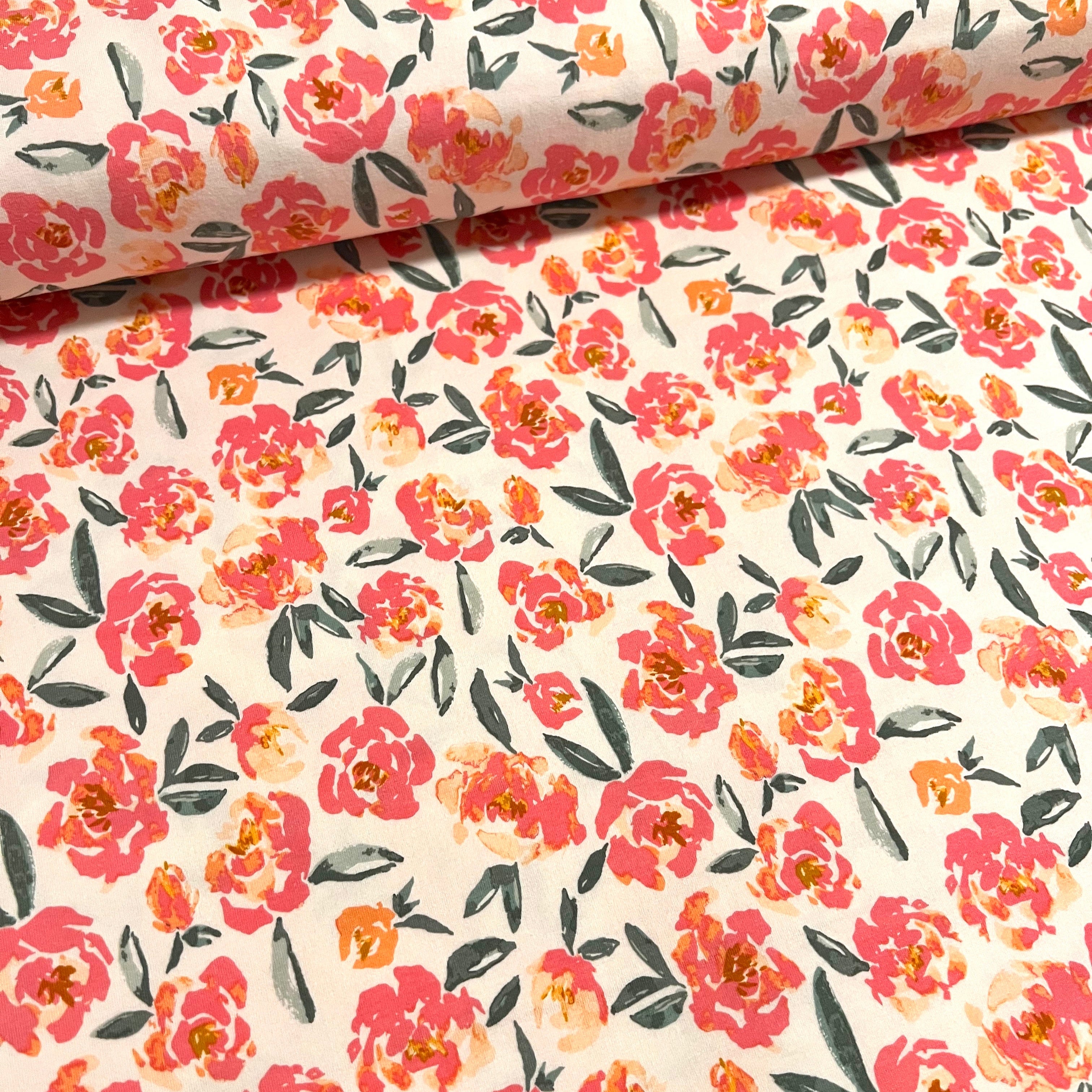 Open Road Flowers - Premium Baumwoll-Jersey - 95% Cotton 5% Elastan