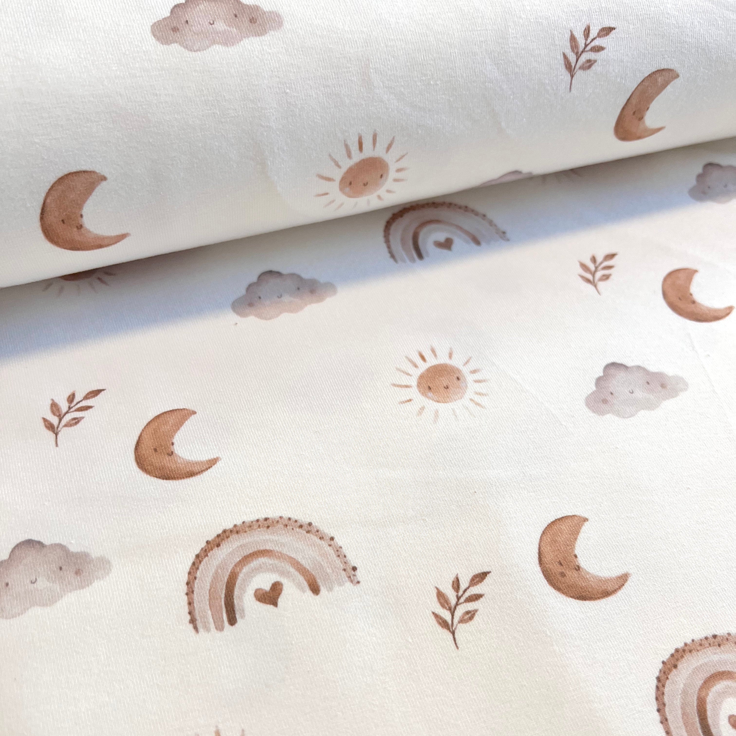Sonne Mond und Liebe - Premium Baumwoll-Jersey - 95% Cotton 5% Elastan