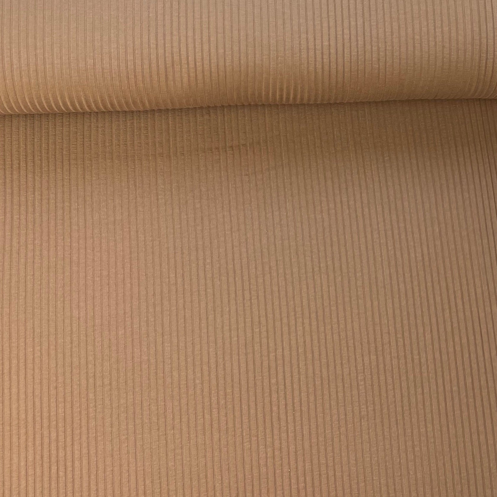 Dark Camel - Uni Wide Rib Jersey 8x4 - 95% Cotton 5% Elastan