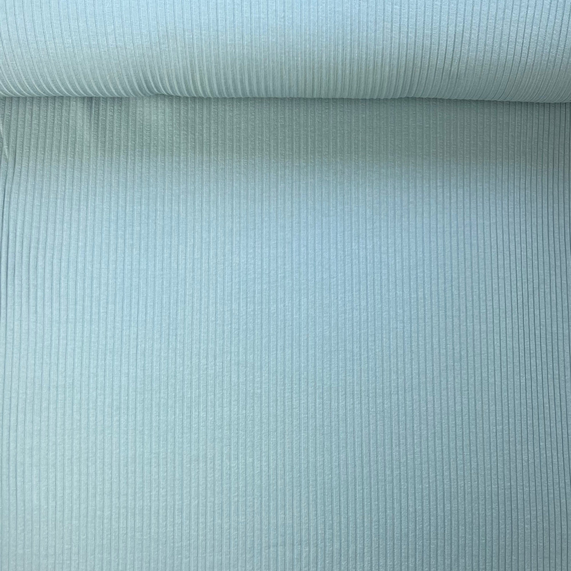 Sea Green - Wide Rib Jersey - 95% Cotton 5% Elastan