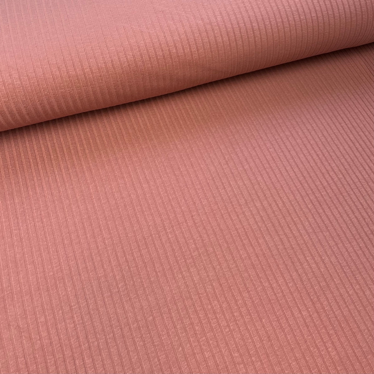 Clay Pink - Wide Rib Jersey - 95% Cotton 5% Elastan