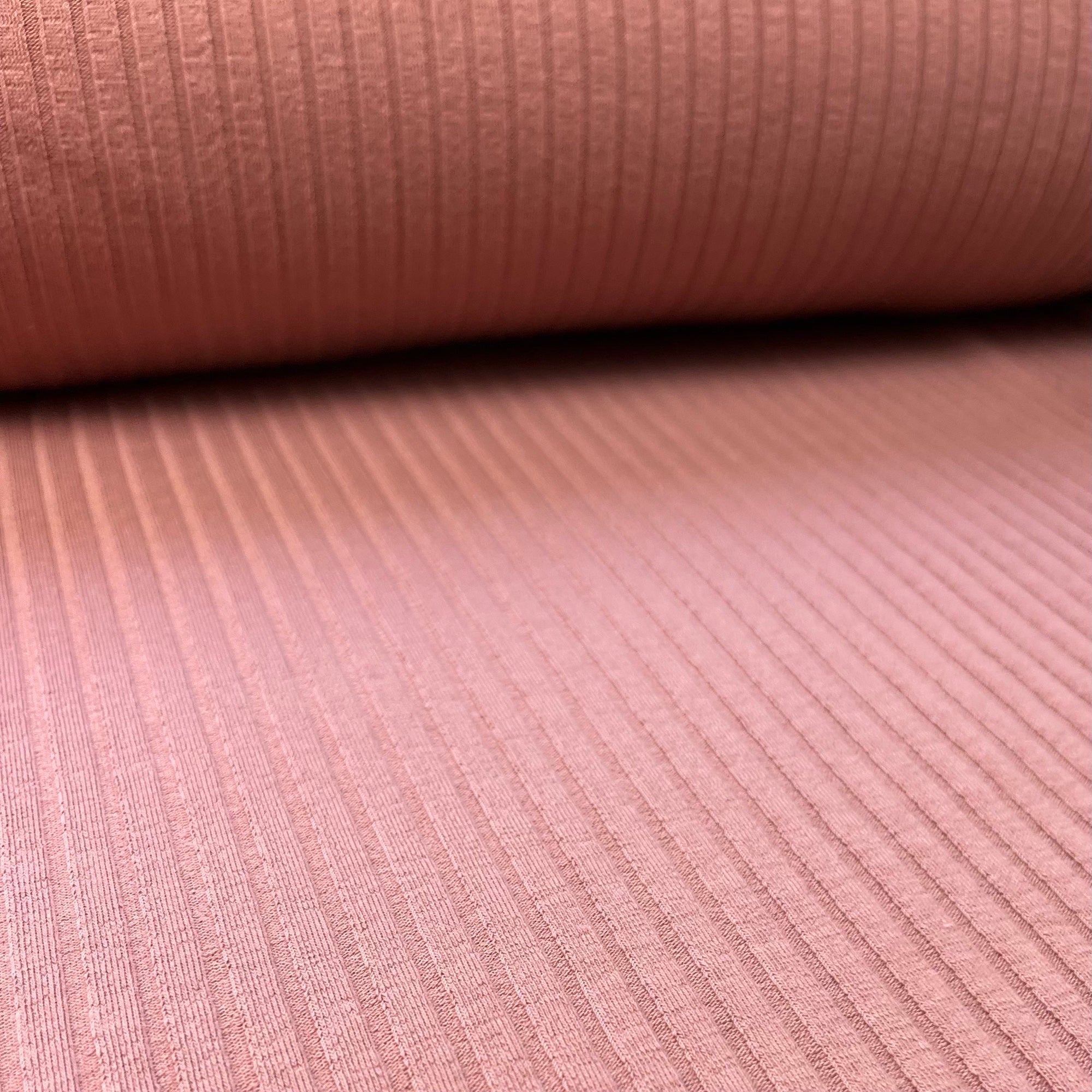 Clay Pink - Wide Rib Jersey - 95% Cotton 5% Elastan