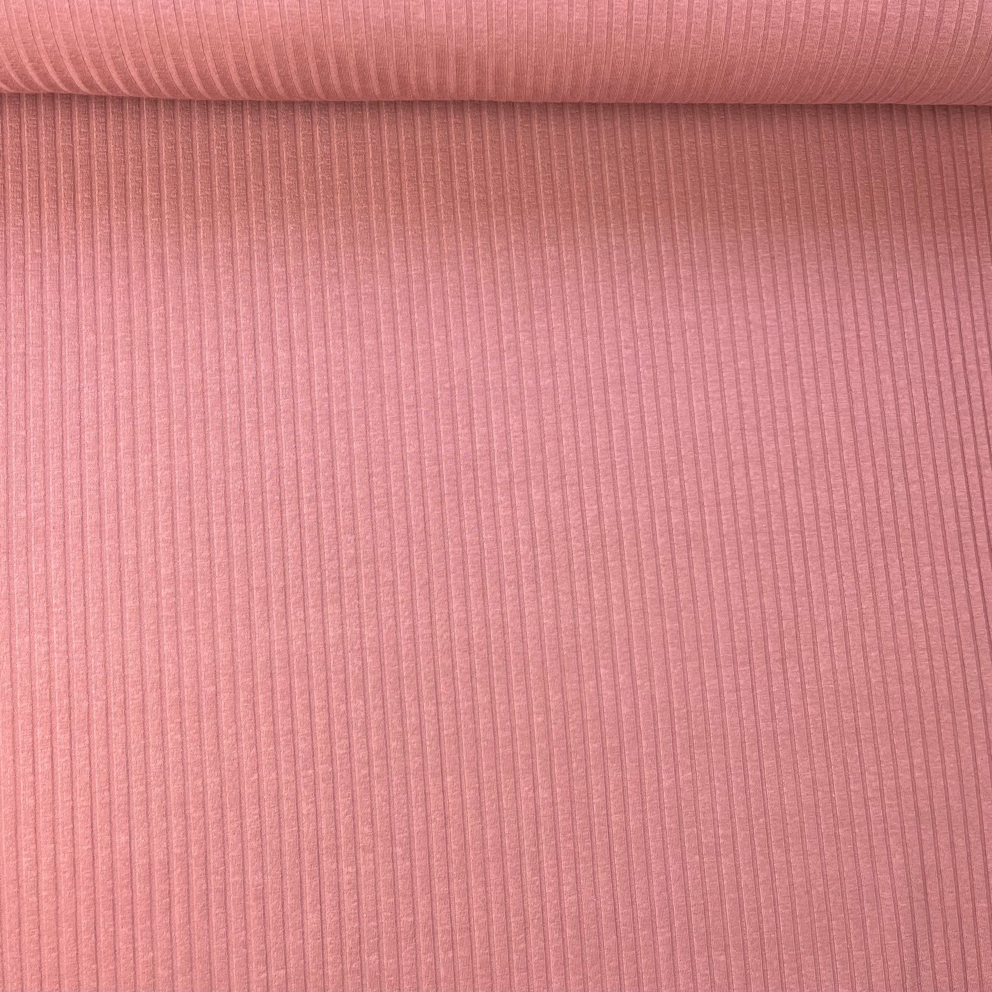 Clay Pink - Wide Rib Jersey - 95% Cotton 5% Elastan