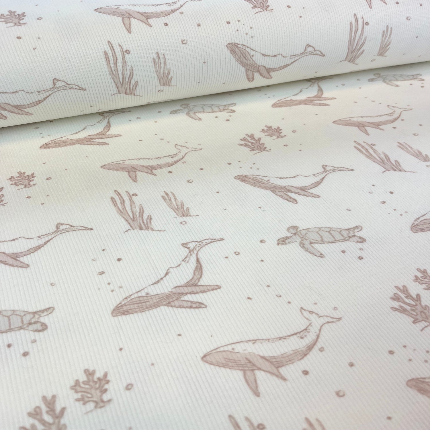 Reststück Ocean LIfe 0,4m - Premium Baby Rib Jersey - Wale