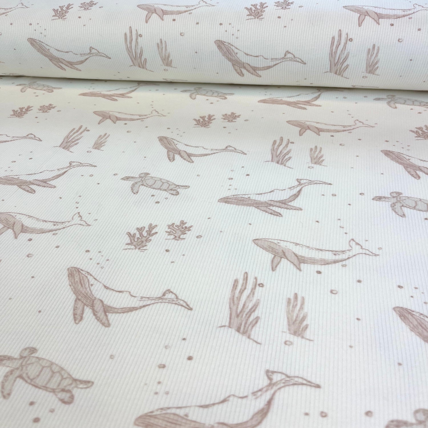 Reststück Ocean LIfe 0,4m - Premium Baby Rib Jersey - Wale