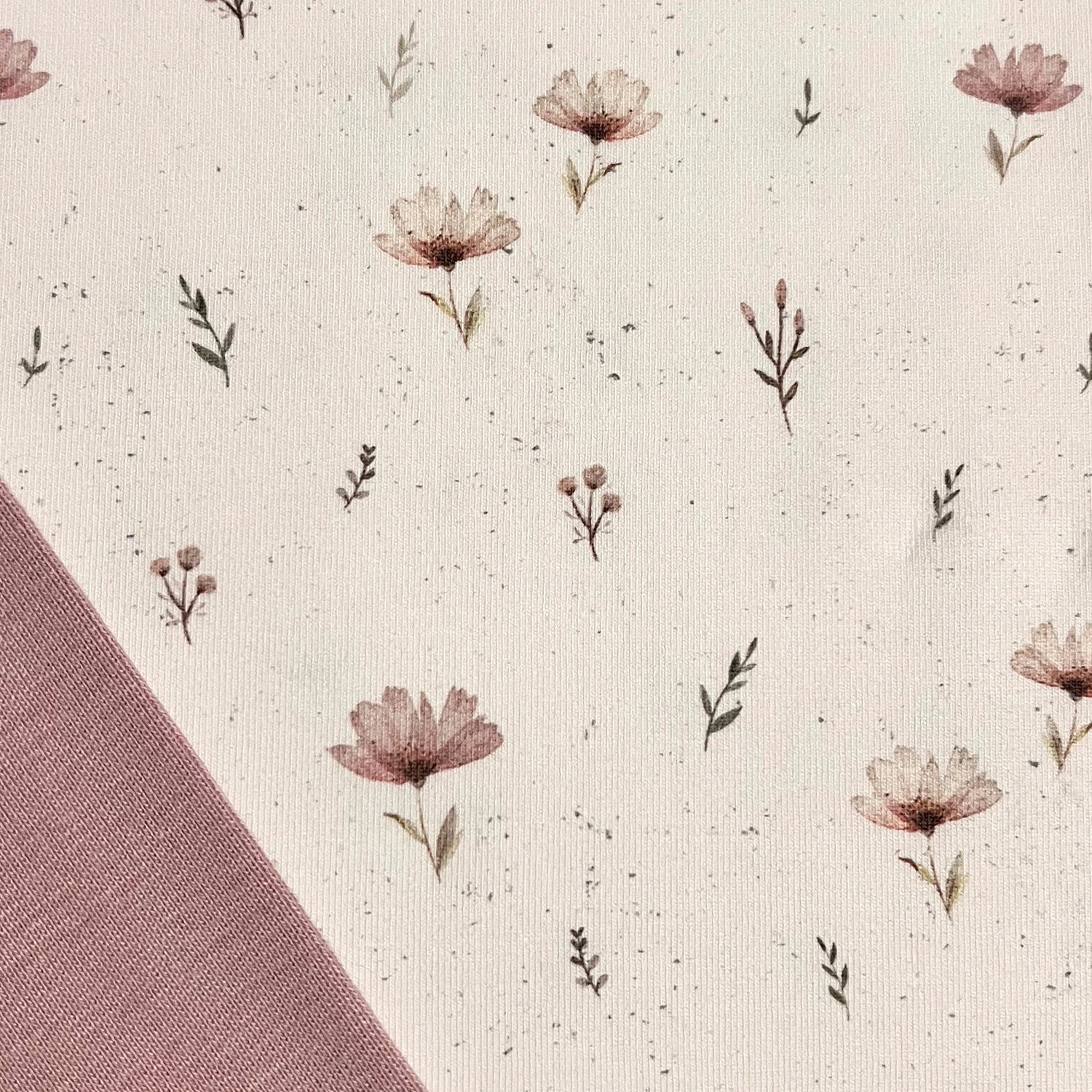 Boho Flowers - Premium Baumwoll-Jersey - 95% Cotton 5% Elastan