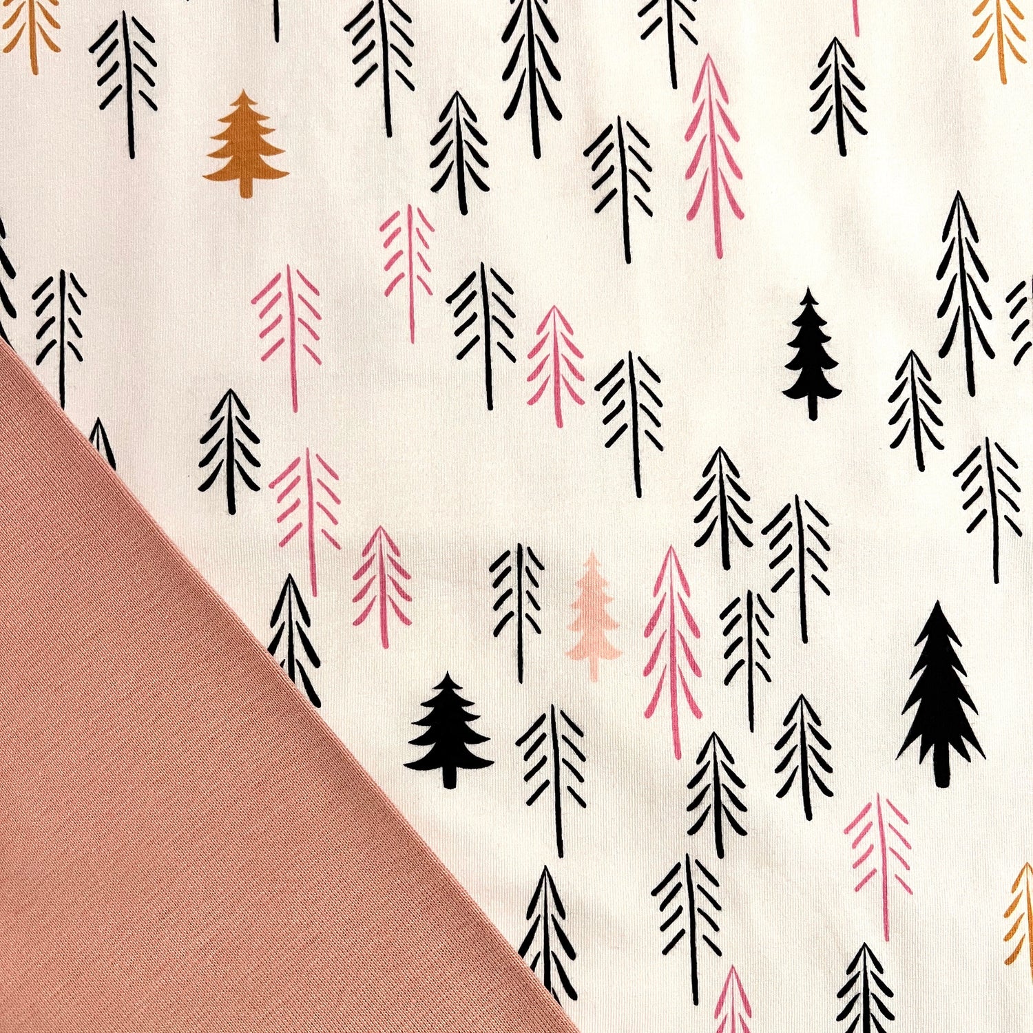 Pines Rosa - Premium Baumwoll-Jersey - 95% Cotton 5% Elastan