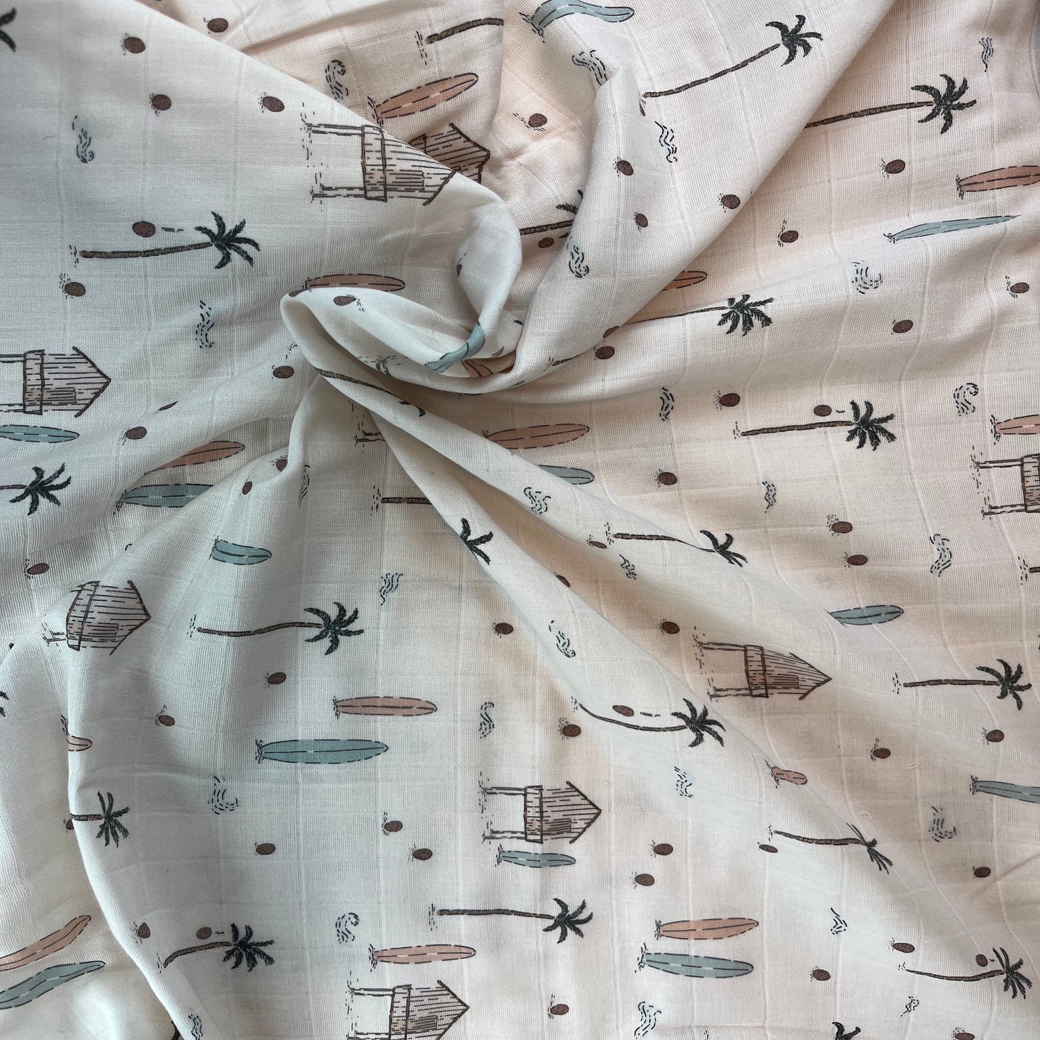 Reststück 0,35m At the beach - Baumwoll Musselin