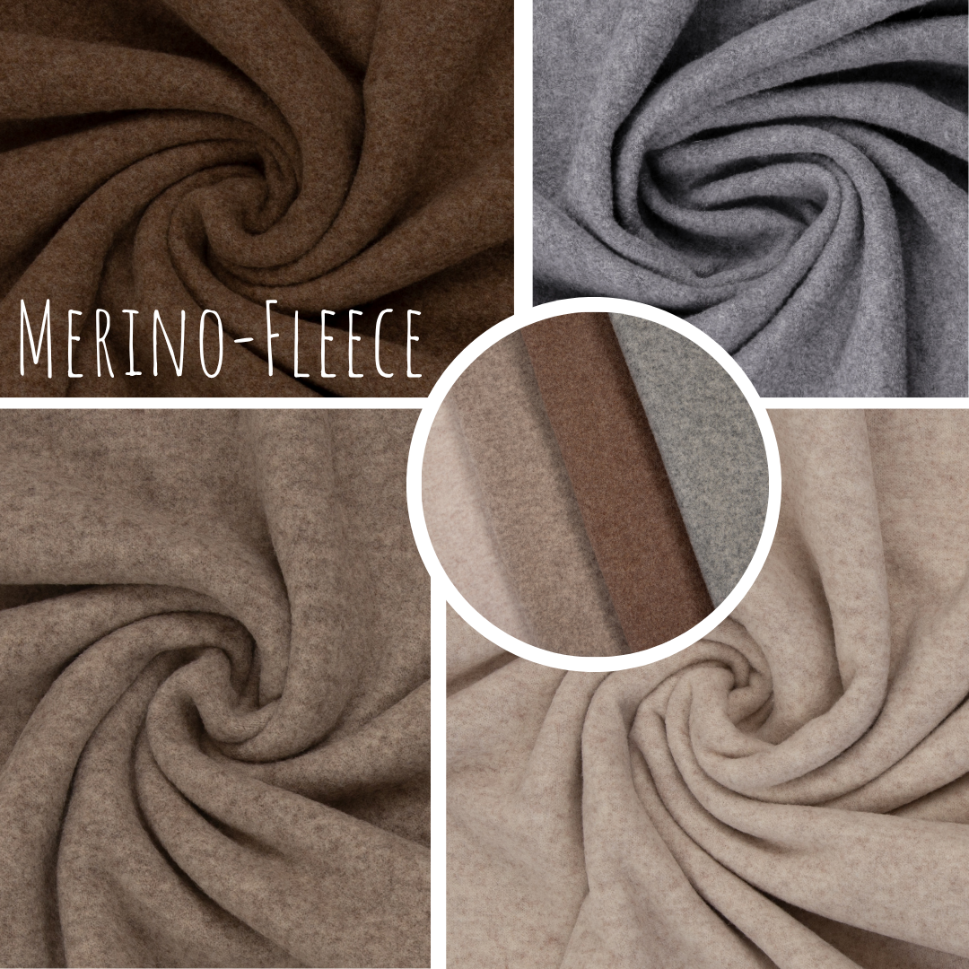 Merino Fleece Schokolade meliert - 100% Merinowolle - Mulesingfrei