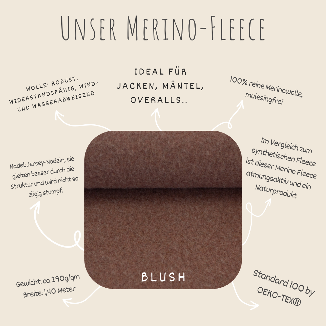 Merino Fleece Blush meliert - 100% Merinowolle - Mulesingfrei