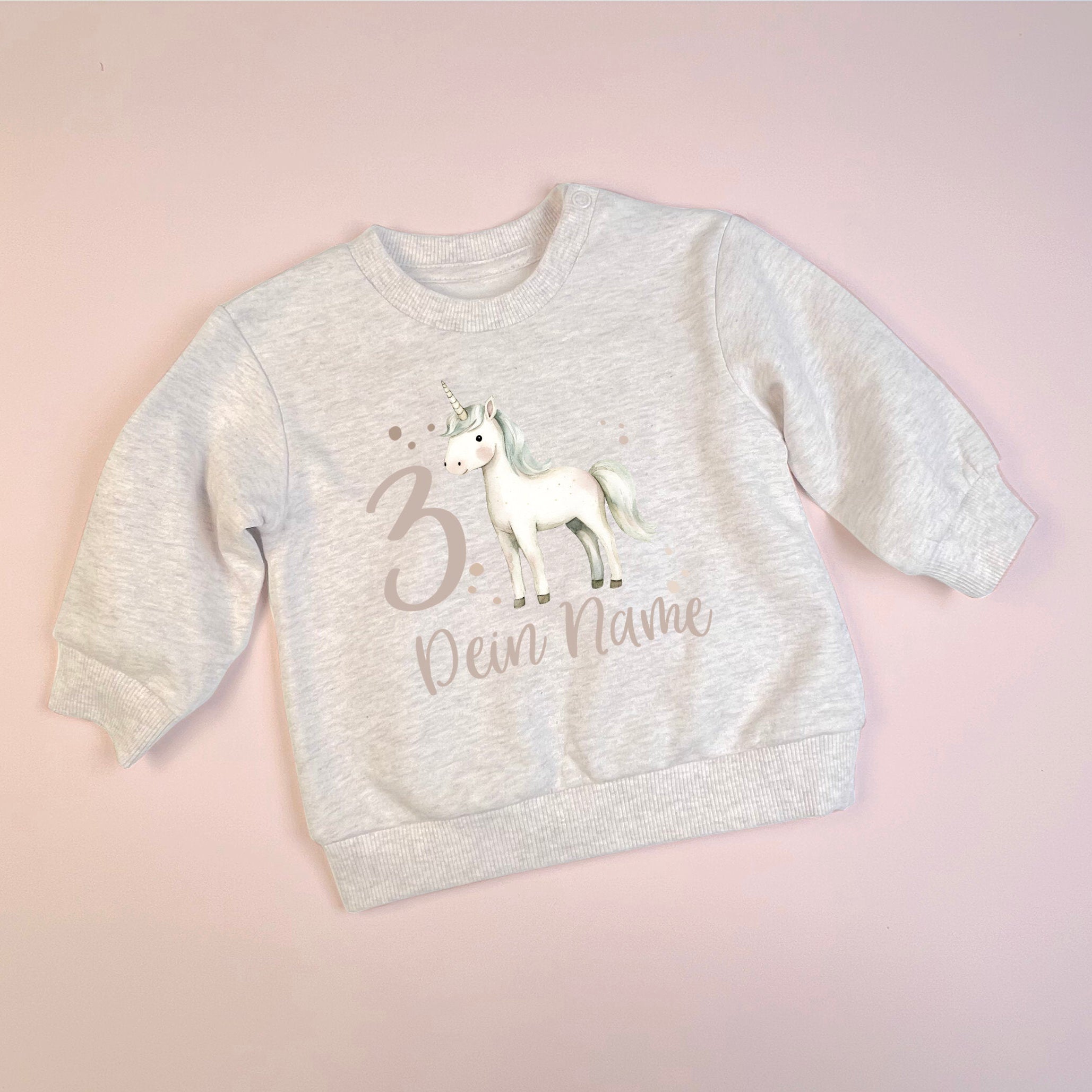 Bügelbild "Einhorn" - Name und Jahreszahl nach deinen Wünschen