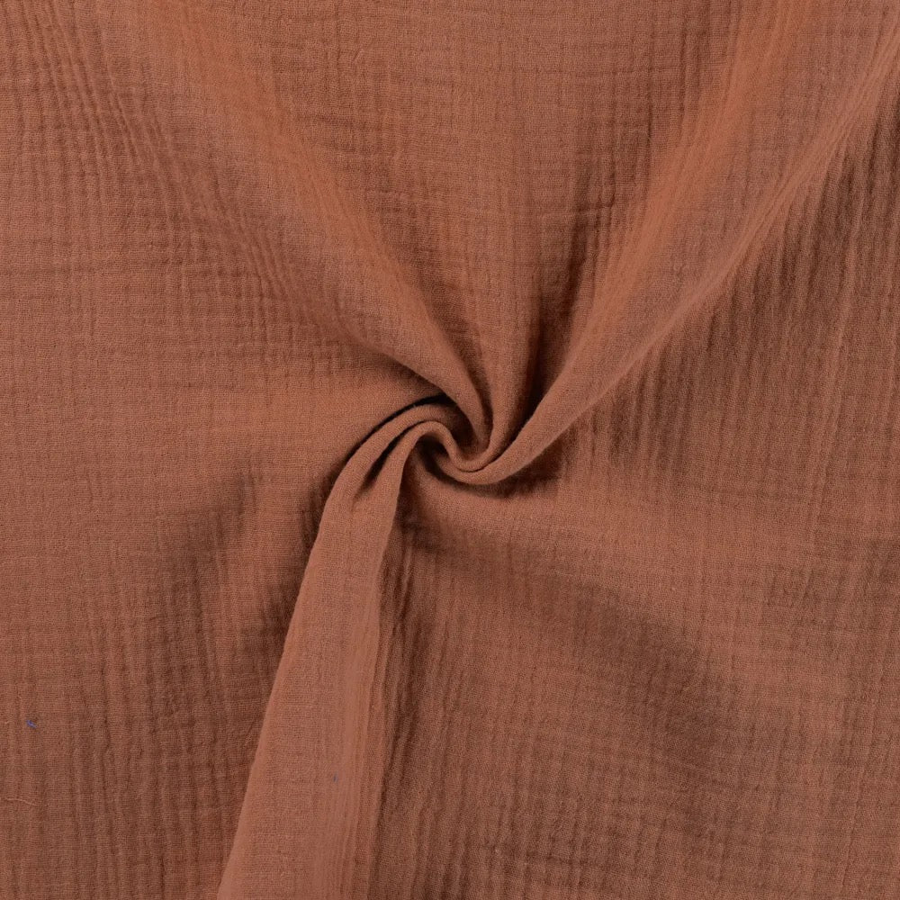 Musselin Cognac - Double Gauze - 100% Baumwolle