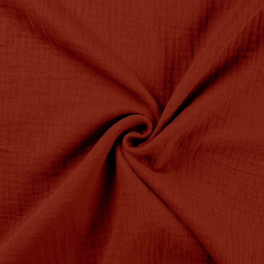 Musselin Dunkles Rost - Double Gauze - 100% Baumwolle