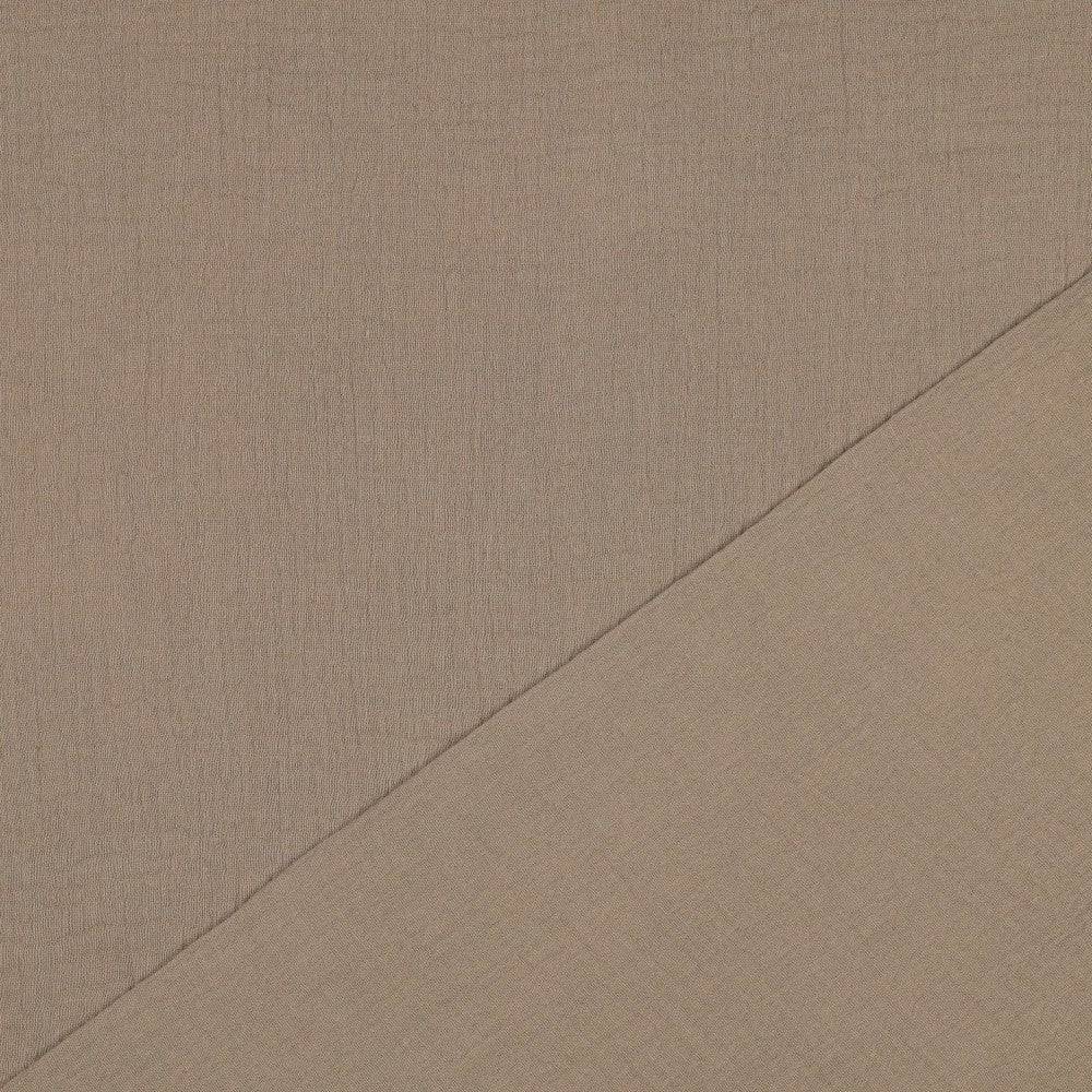 Musselin Dunkles Taupe - Double Gauze - 100% Baumwolle