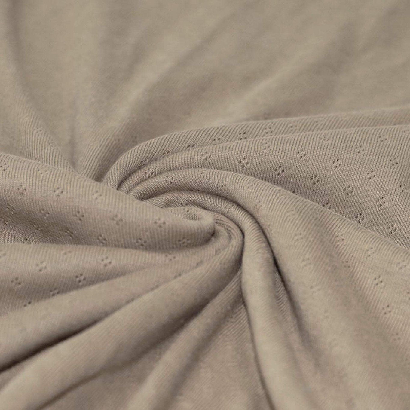 Pointelle Jersey Taupe - 100% Baumwolle