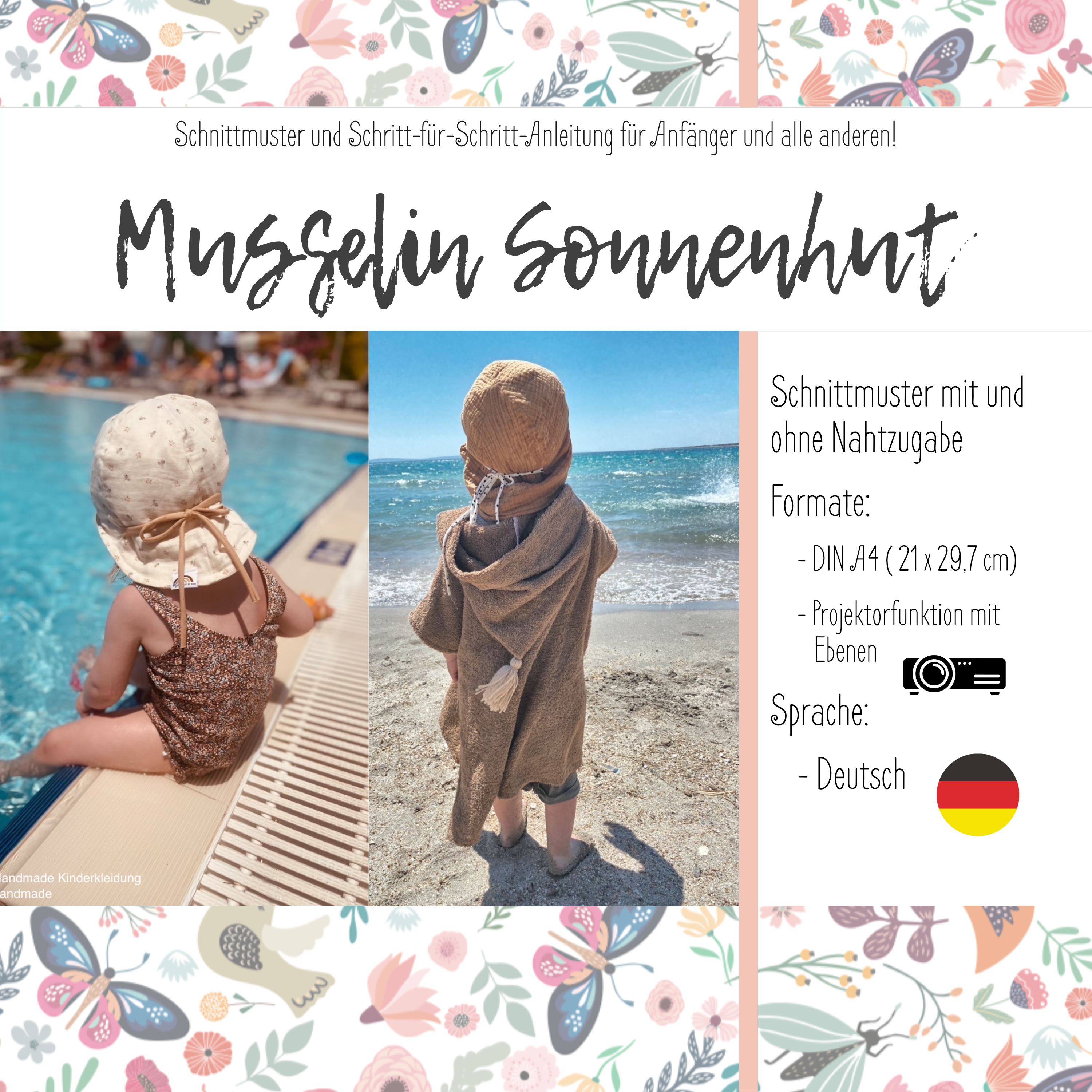 Sommerhut - Nähbox - DIY - Musselin Muster