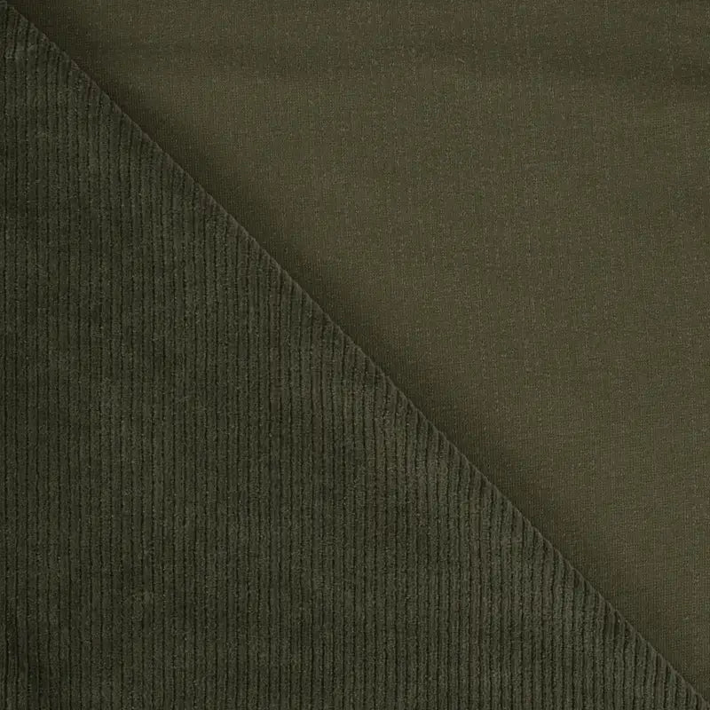 Stretch Cord-Jersey Waldgrün - 78% Baumwolle 17% Poyester 5% Elastan