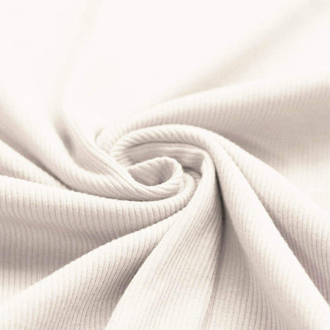 Ecru - Baby Rib Jersey - 95% Cotton 5% Elastan