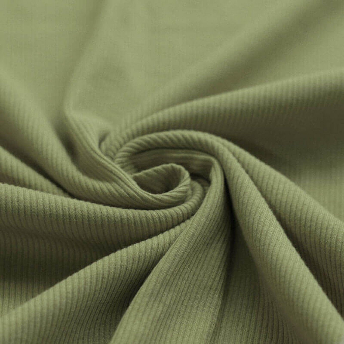 Olive - Baby Rib Jersey - 95% Cotton 5% Elastan