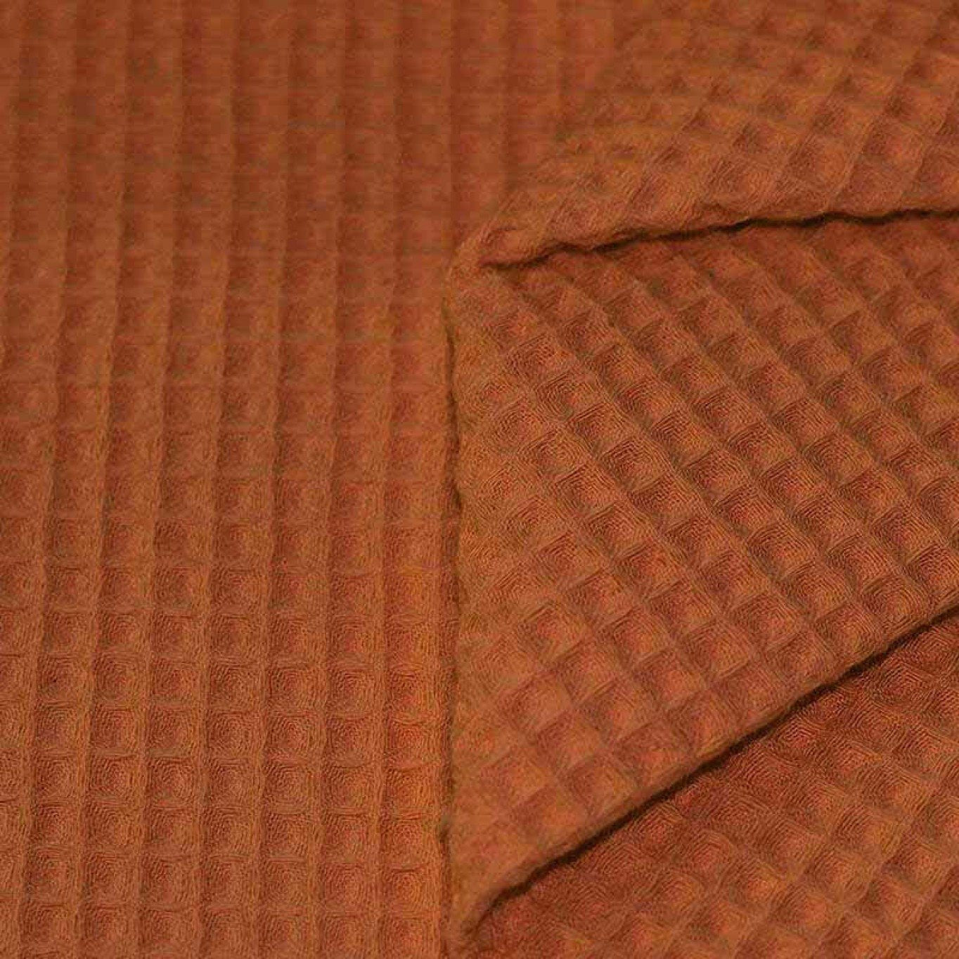 Cognac - Waffel Piqué - 100% Baumwolle