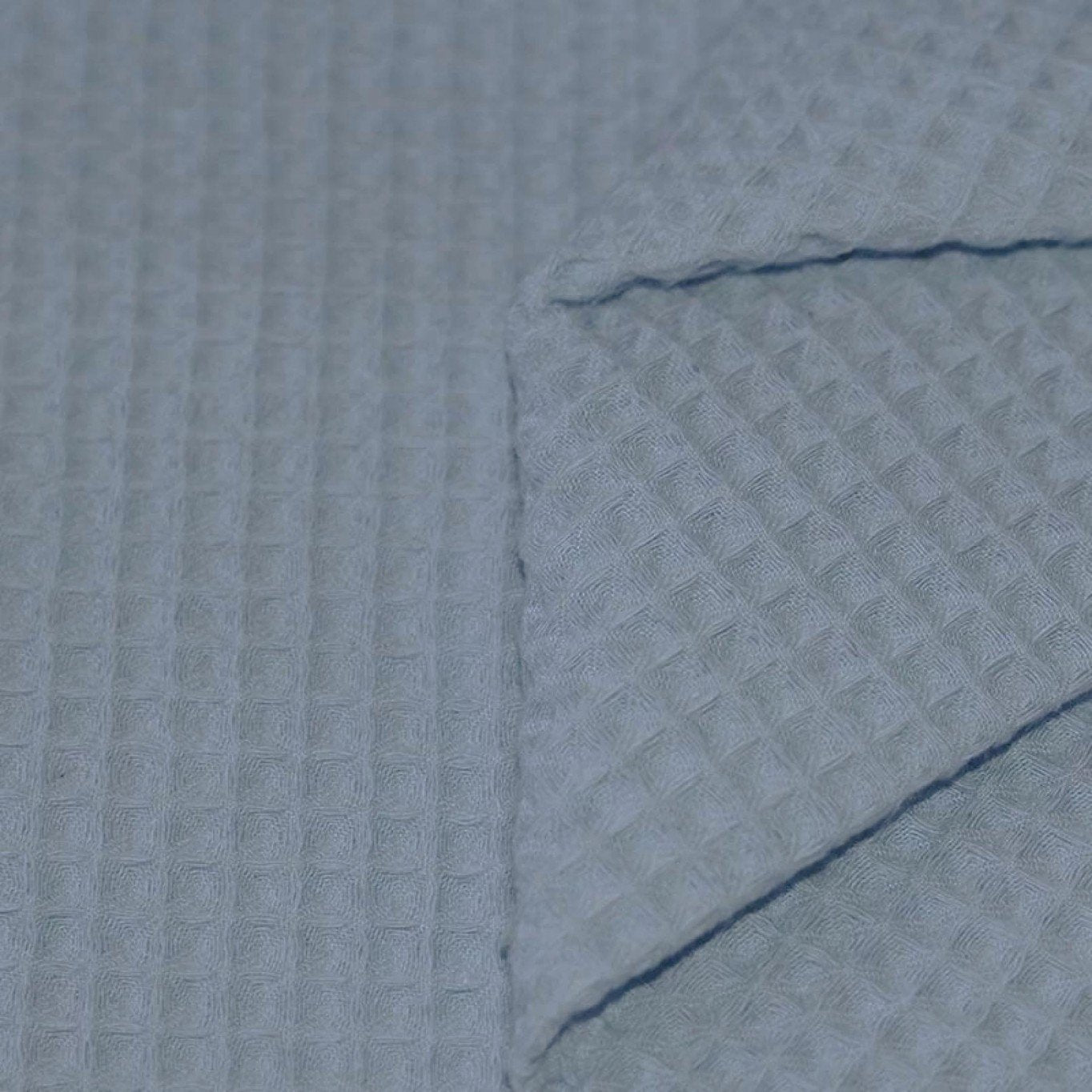 Jeans Blau - Waffel Piqué  - 100% Baumwolle