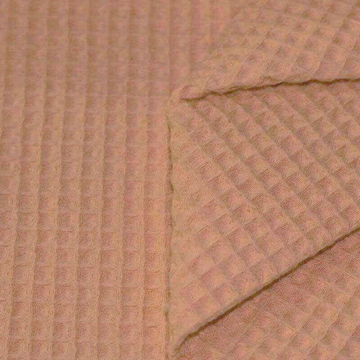 Pfirsich - Waffel Piqué  - 100% Baumwolle