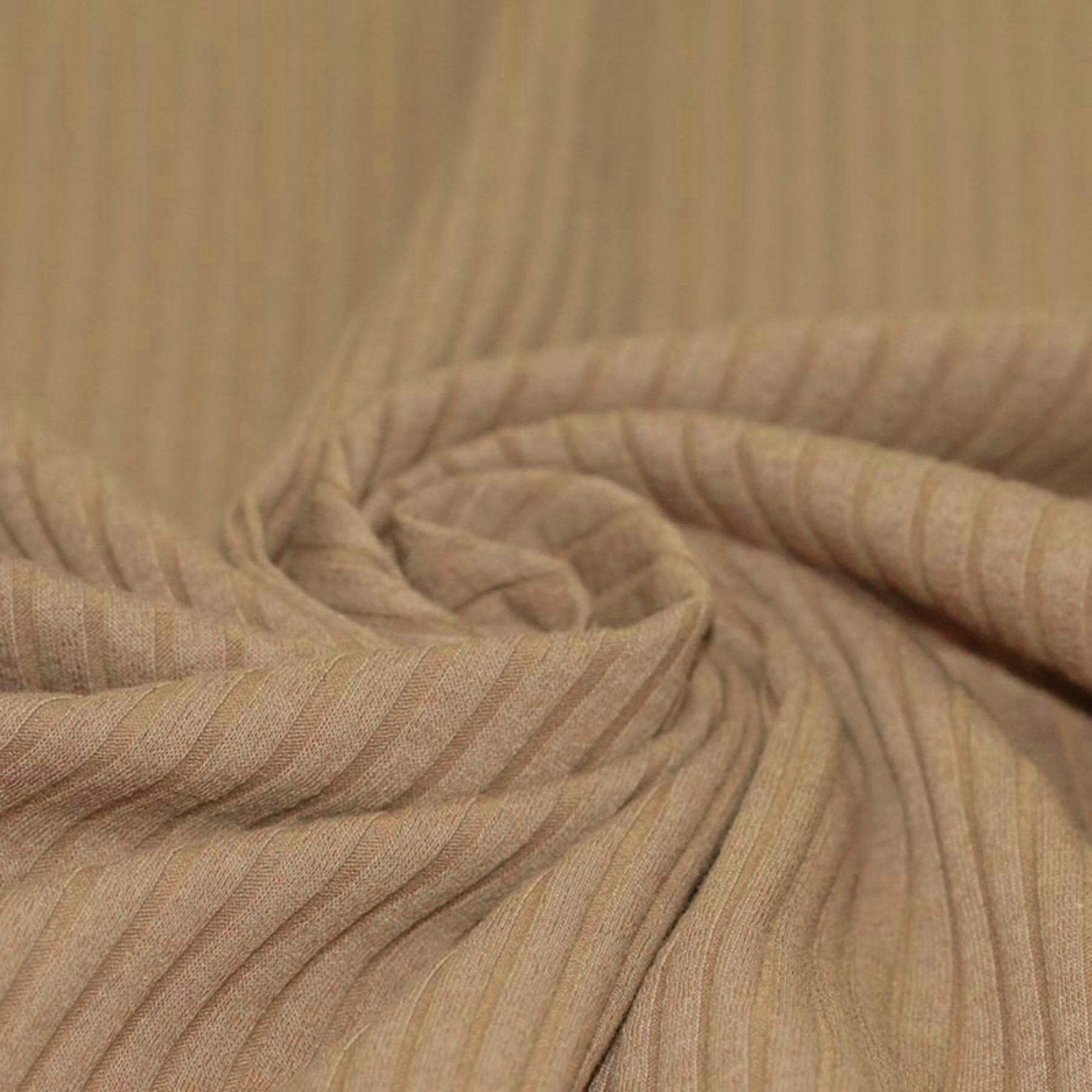 Dark Camel - Uni Wide Rib Jersey 8x4 - 95% Cotton 5% Elastan