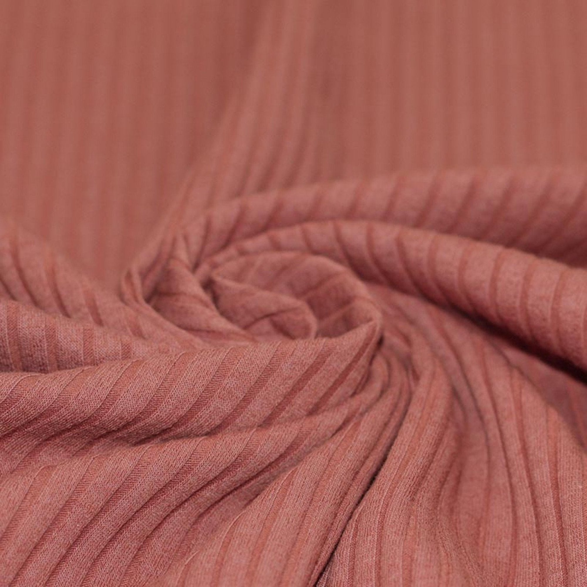 Clay Pink - Wide Rib Jersey - 95% Cotton 5% Elastan