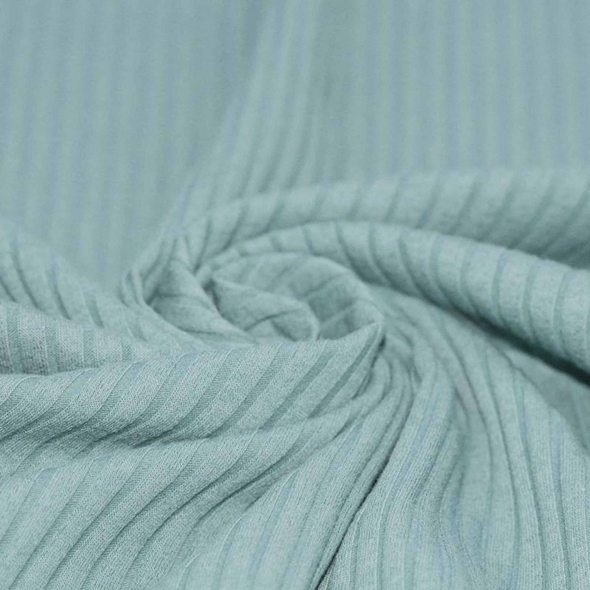 Sea Green - Wide Rib Jersey - 95% Cotton 5% Elastan