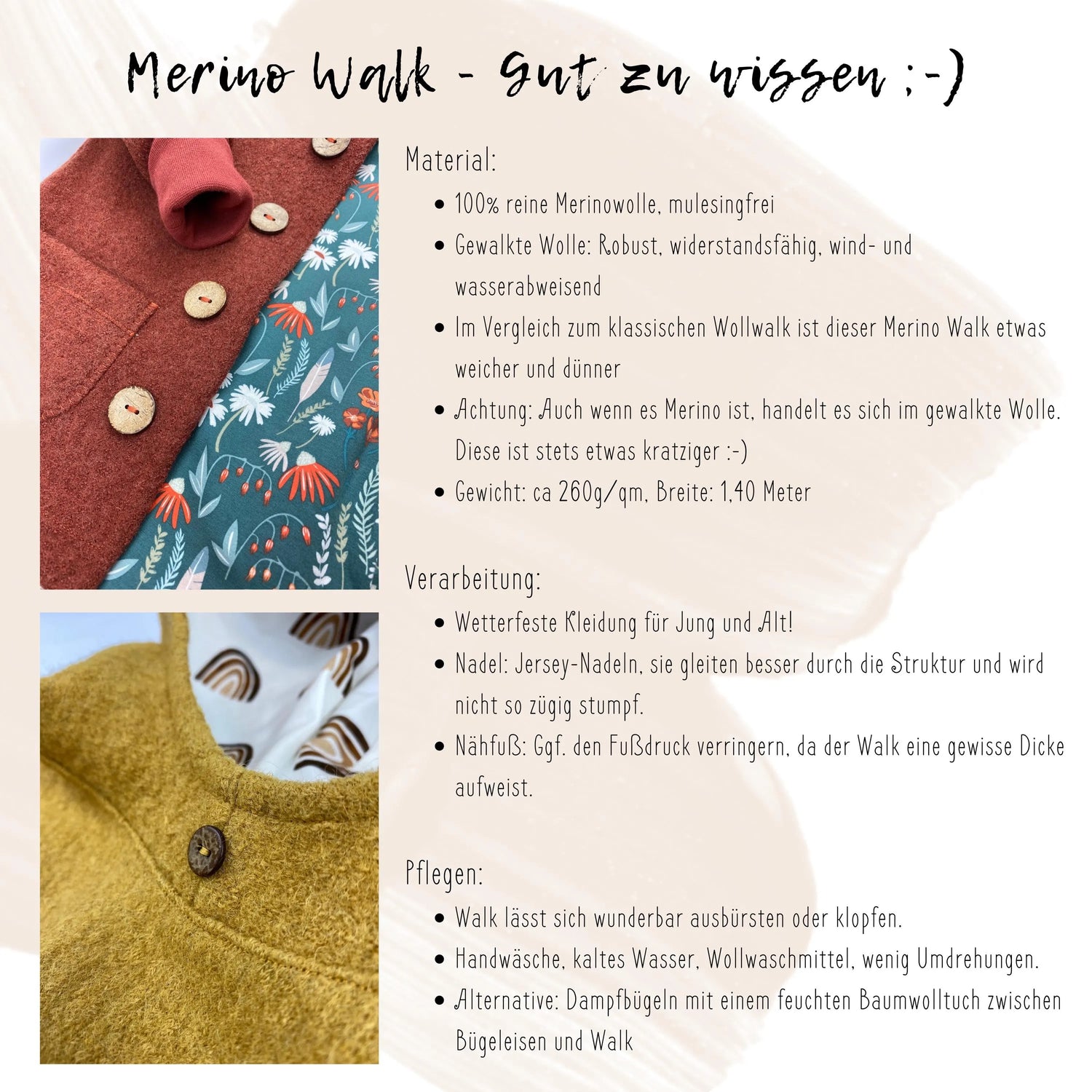 Rauchblau Merino-Wollwalk - 100% Merinowolle - Mulesingfrei