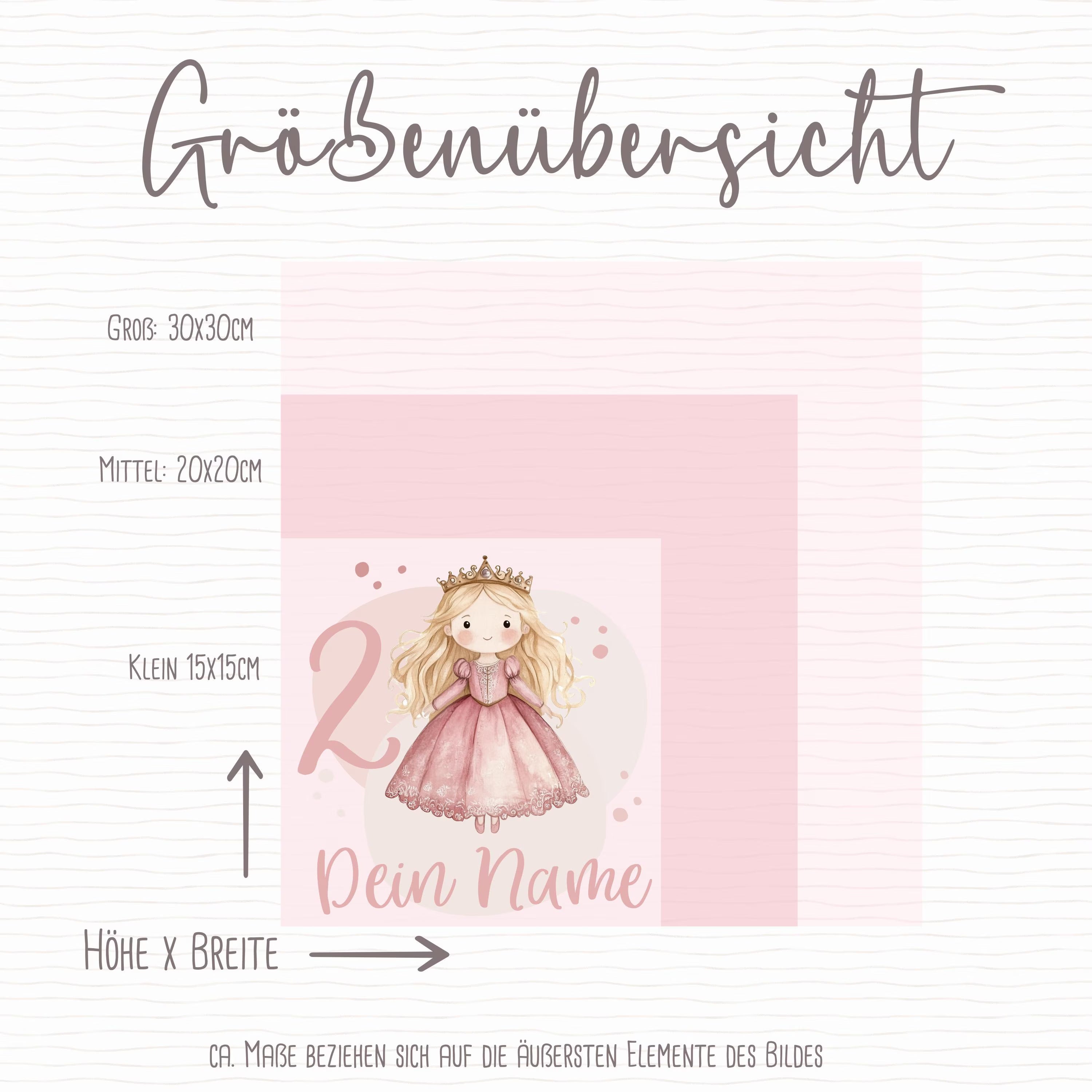 Bügelbild "Prinzessin" - Name und Jahreszahl nach deinen Wünschen