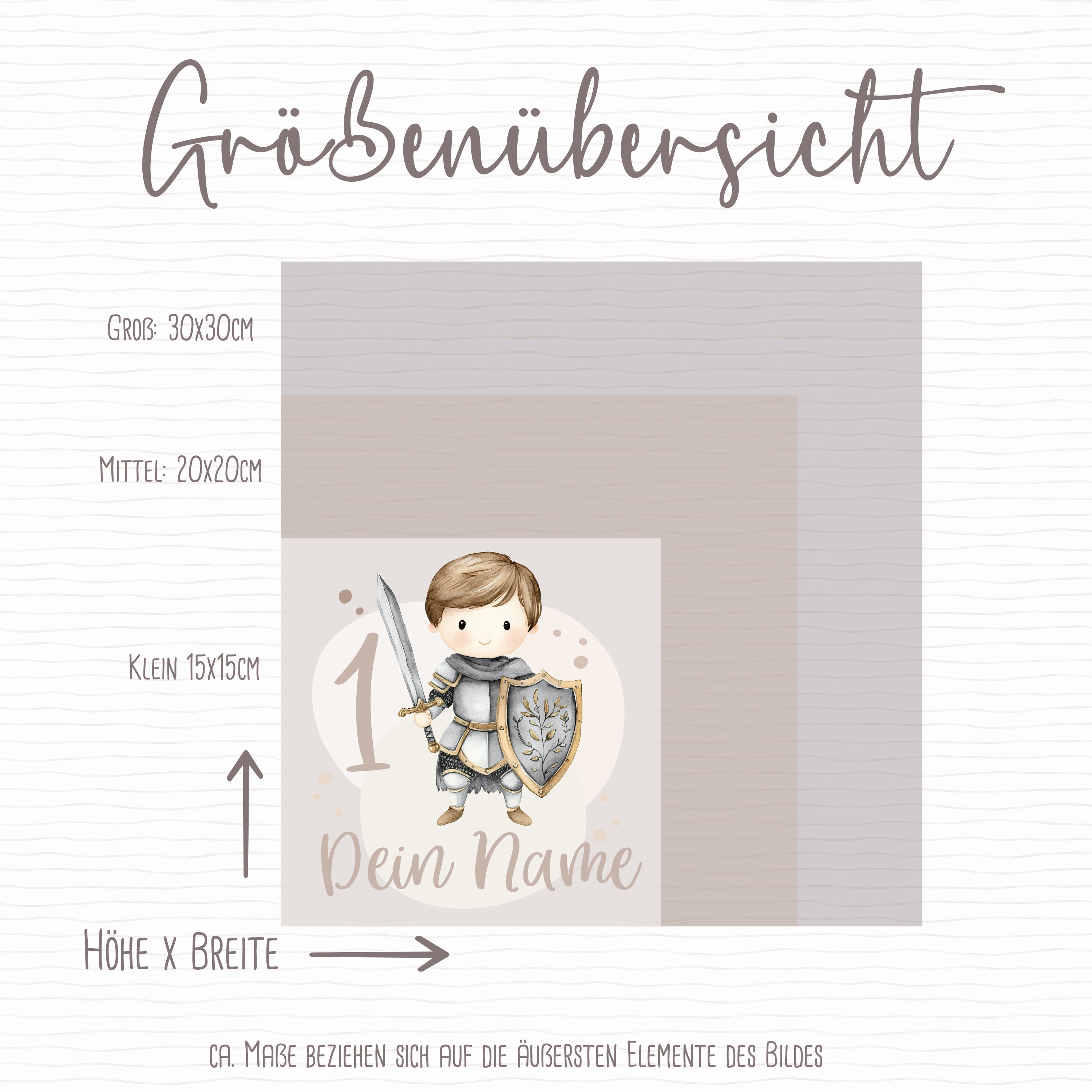 Bügelbild "Ritter" - Name und Jahreszahl nach deinen Wünschen